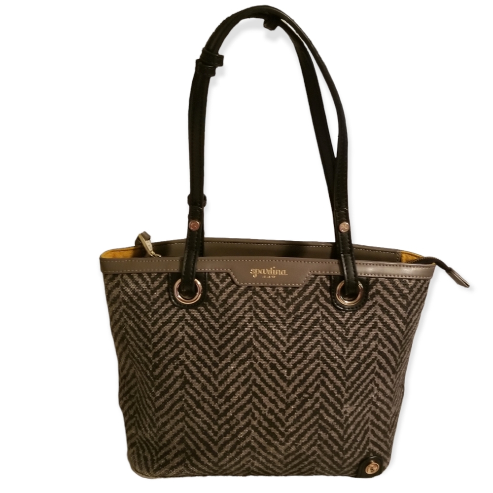 Spartina genuine linen and leather shoulder bag-Lorelai mystic mermaid pattern